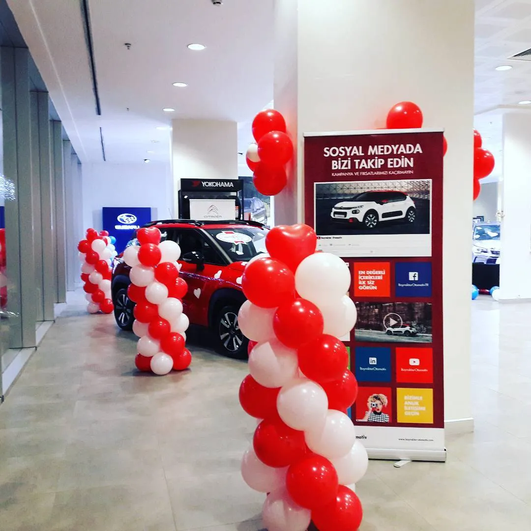 Ankara doğum günü partisi için kırmızı beyaz balonlar